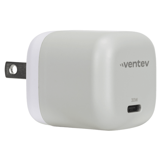 Ventev 30W Mini Wall Charger and USB C to Apple Lightning Cable-Gray by Ventev