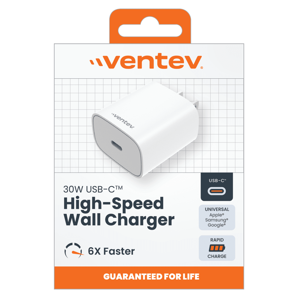 Ventev 30W ULTRAFAST USB C Universal Wall Charger-White by Ventev
