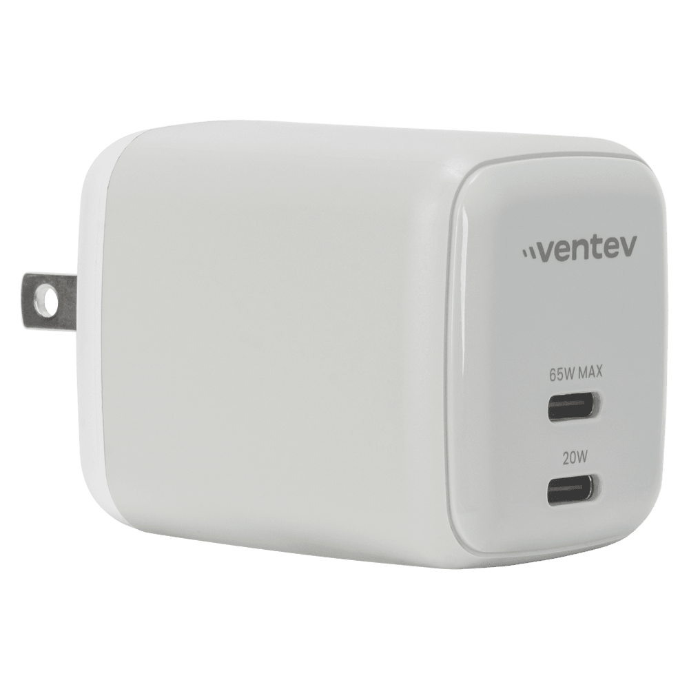 Ventev 65W ULTRAFAST USB C Universal Dual GaN Mini Wall Charger-- by Ventev