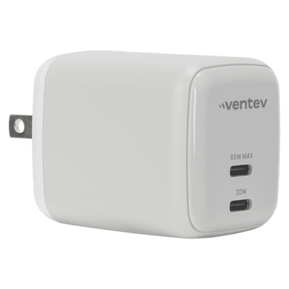 Ventev 65W ULTRAFAST USB C Universal Dual GaN Mini Wall Charger-- by Ventev