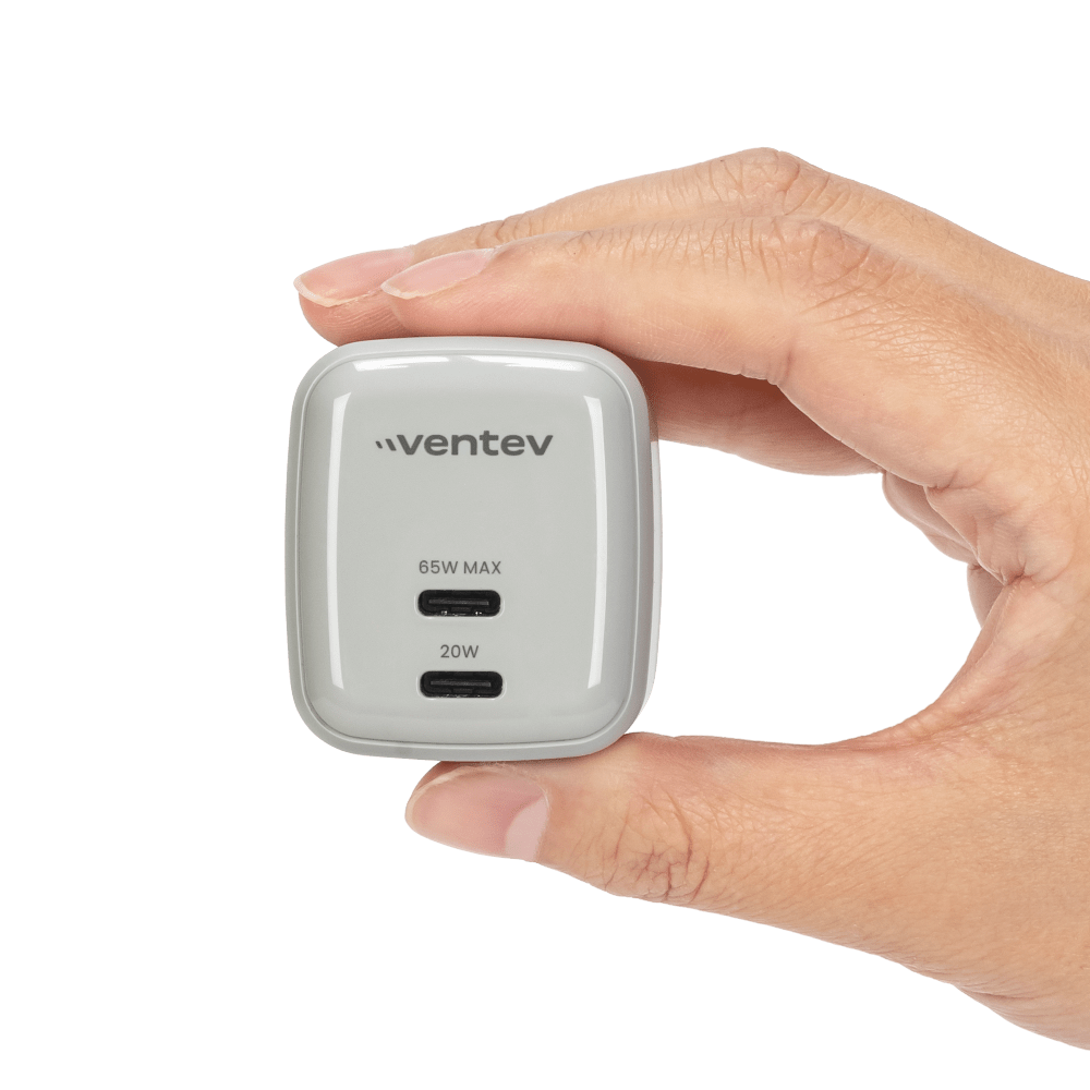 Ventev 65W ULTRAFAST USB C Universal Dual GaN Mini Wall Charger-- by Ventev