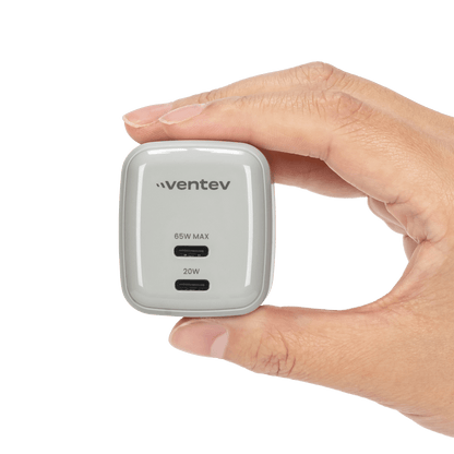 Ventev 65W ULTRAFAST USB C Universal Dual GaN Mini Wall Charger-- by Ventev