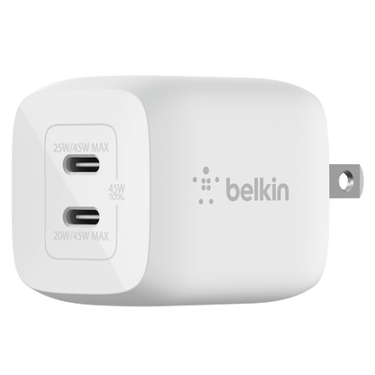 Belkin Dual Port USB C PD Wall Charger with PPS 45W by Belkin
