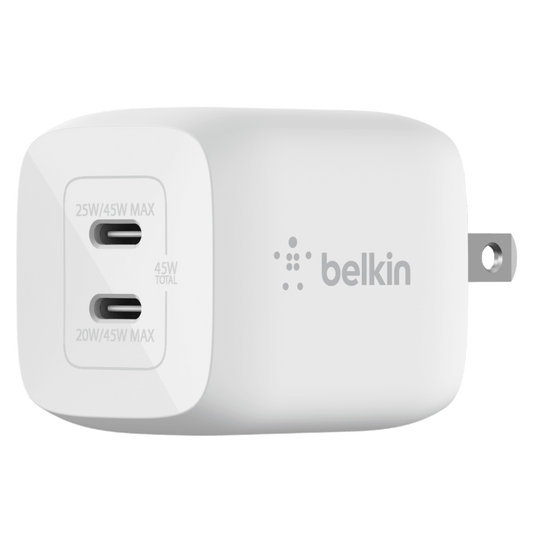 Belkin Dual Port USB C PD Wall Charger with PPS 45W by Belkin