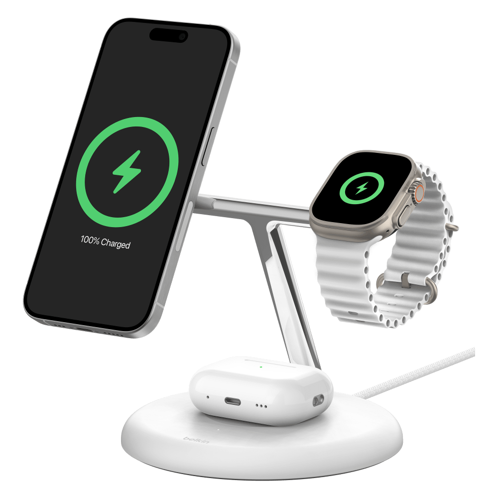 Belkin Boost Charge Pro 3 in 1 Wireless Charging Stand with Qi2