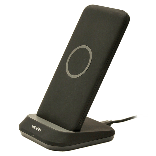 Ventev 10W ULTRAFAST 2 in 1 Charge Stand and 10k mAh Portable Battery-Black by Ventev