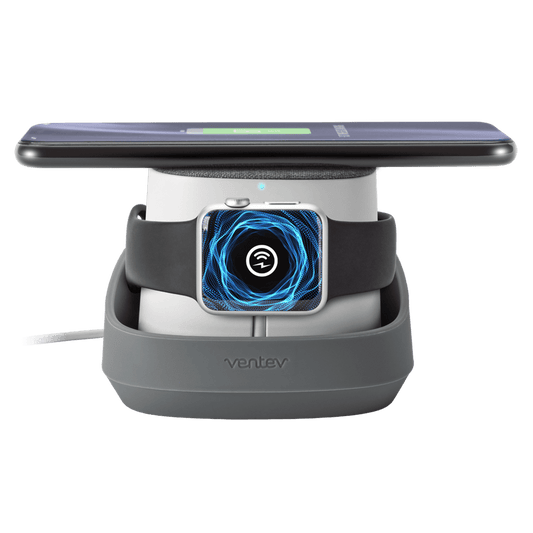 Ventev 10W Wireless Watchdock Duo Charging Pad and Apple Watch Charger-Gray by Ventev
